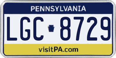 PA license plate LGC8729