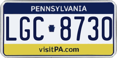 PA license plate LGC8730