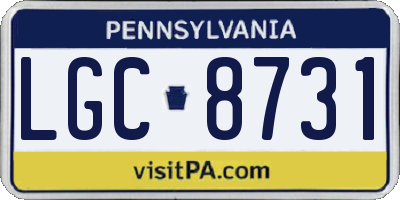 PA license plate LGC8731