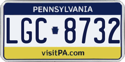 PA license plate LGC8732