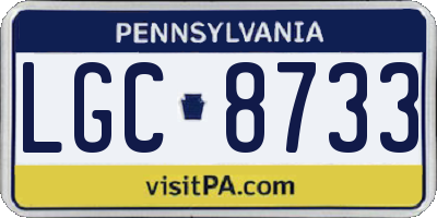 PA license plate LGC8733