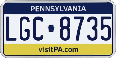 PA license plate LGC8735