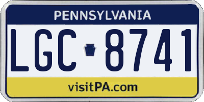 PA license plate LGC8741