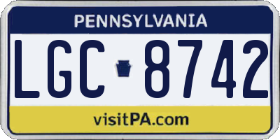 PA license plate LGC8742