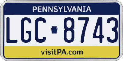 PA license plate LGC8743