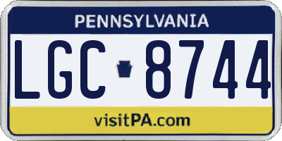 PA license plate LGC8744