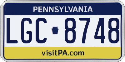 PA license plate LGC8748