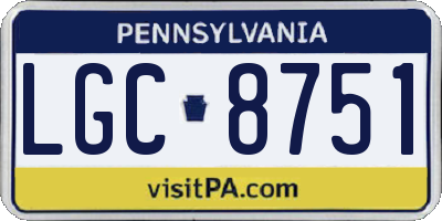 PA license plate LGC8751