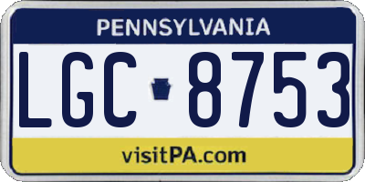 PA license plate LGC8753