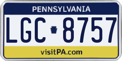 PA license plate LGC8757