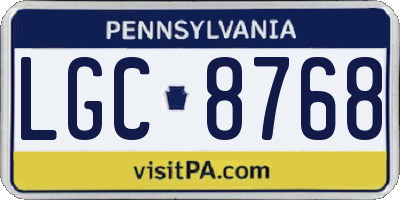 PA license plate LGC8768