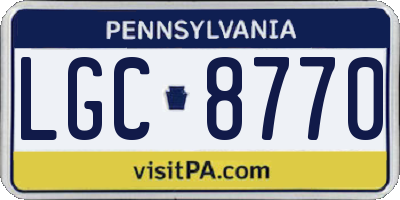 PA license plate LGC8770
