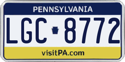 PA license plate LGC8772