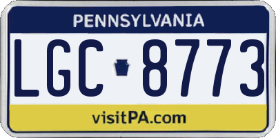 PA license plate LGC8773