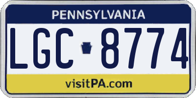PA license plate LGC8774