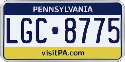 PA license plate LGC8775