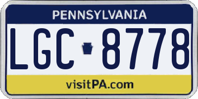 PA license plate LGC8778