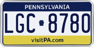 PA license plate LGC8780