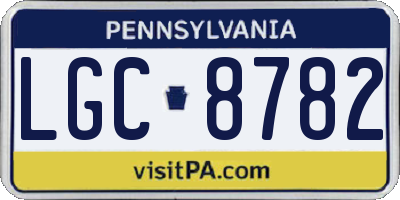 PA license plate LGC8782