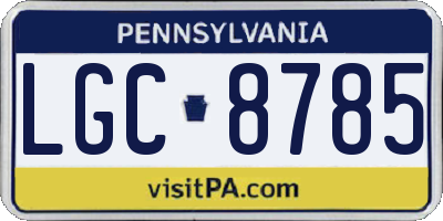 PA license plate LGC8785