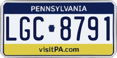 PA license plate LGC8791