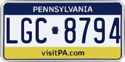 PA license plate LGC8794