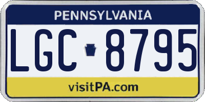 PA license plate LGC8795