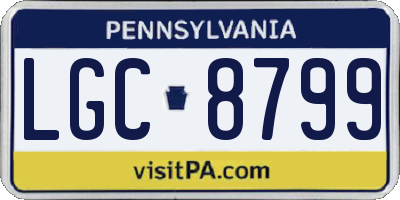 PA license plate LGC8799
