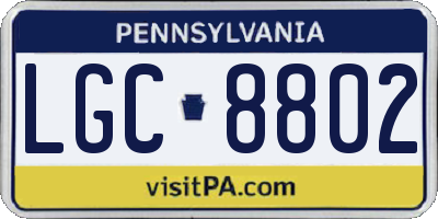 PA license plate LGC8802