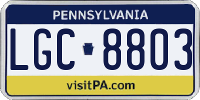 PA license plate LGC8803