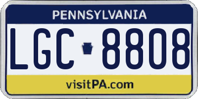 PA license plate LGC8808