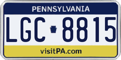 PA license plate LGC8815