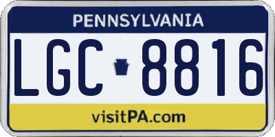 PA license plate LGC8816