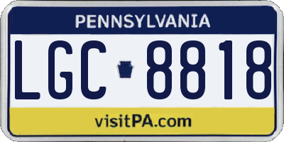 PA license plate LGC8818