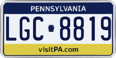 PA license plate LGC8819