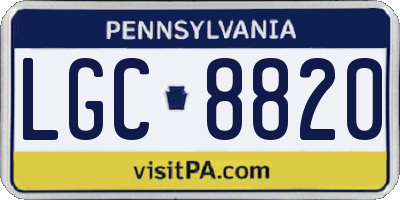 PA license plate LGC8820