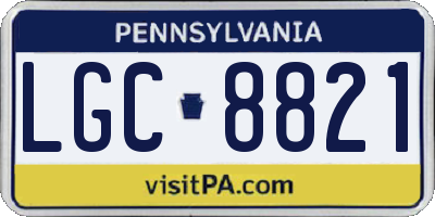 PA license plate LGC8821
