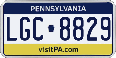 PA license plate LGC8829