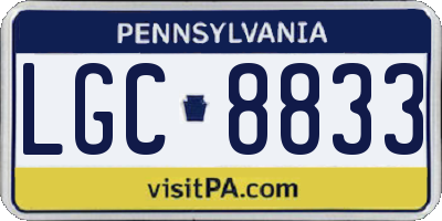 PA license plate LGC8833