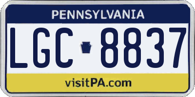 PA license plate LGC8837