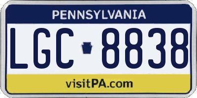 PA license plate LGC8838