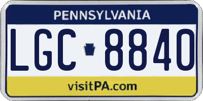 PA license plate LGC8840