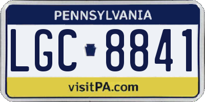 PA license plate LGC8841