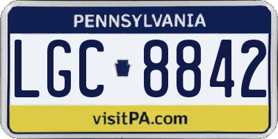 PA license plate LGC8842