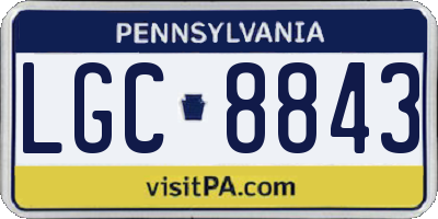 PA license plate LGC8843