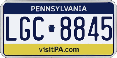 PA license plate LGC8845