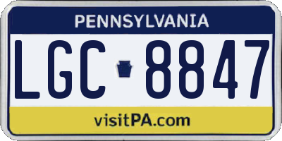 PA license plate LGC8847