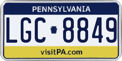 PA license plate LGC8849