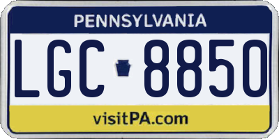 PA license plate LGC8850