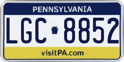 PA license plate LGC8852